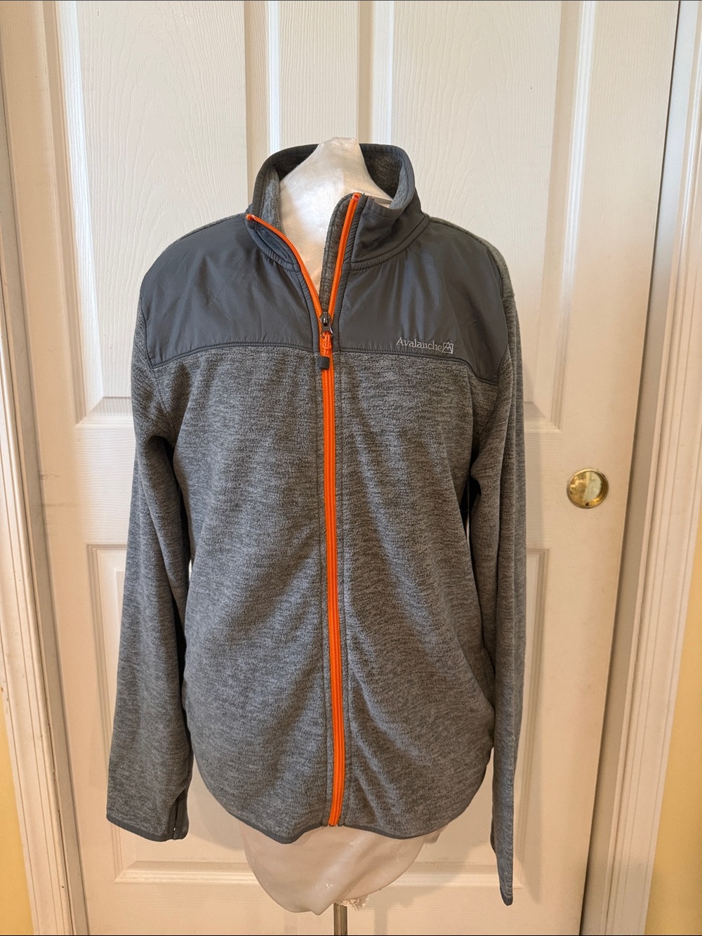 Kids Avalanche Heather Gray Lightweight Jacket with Orange Zip (Sz - XL 18-20)